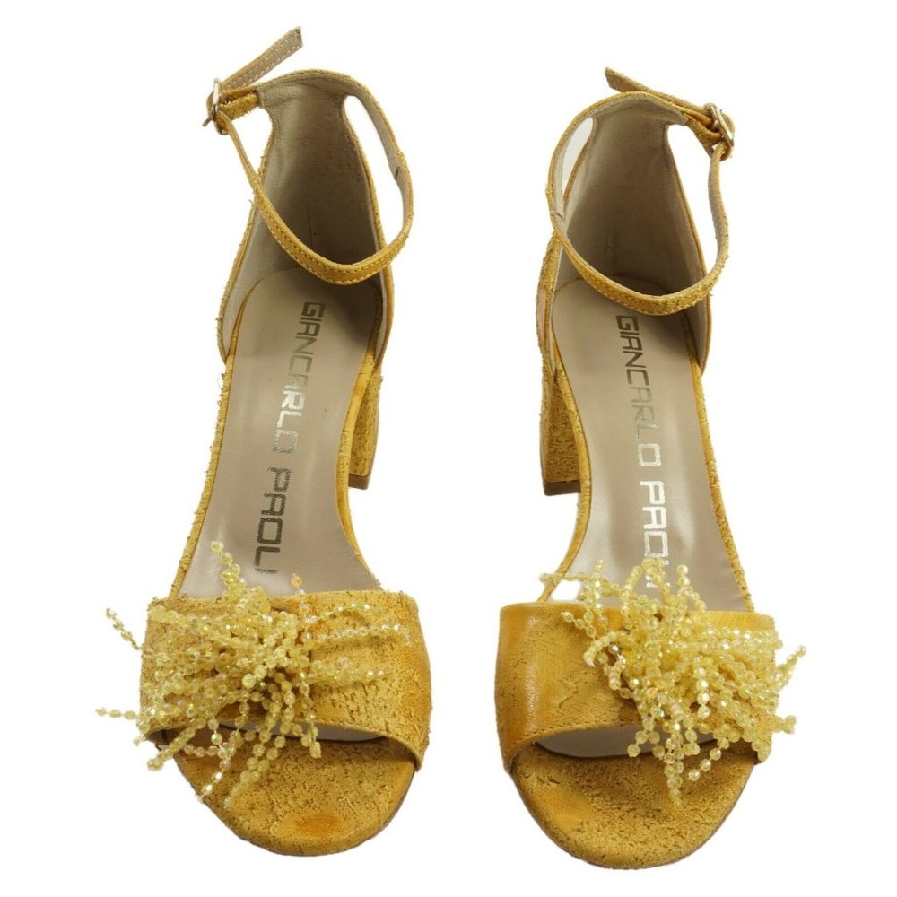 New Giancarlo Paoli Women's Size 36 Orange Suede Leather Ankle Strap Sandals‎